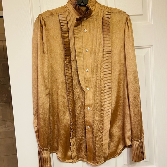 Polo Ralph Lauren Tops - POLO RALPH LAUREN | Street Style Plain Party Style Metallic Shirt